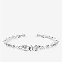Simply Silver Sterling Silver 925 Micro Pave Ball Cuff