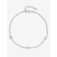 Simply Silver Women's Sterling Silver 925 Polished Station Allway Bracelet