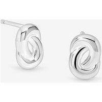 Simply Silver Women's Sterling Silver 925 Polished Fluid Knot Stud Earrings