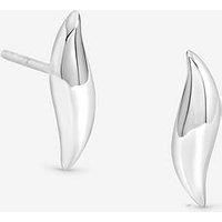 Simply Silver Women's Sterling Silver 925 Polished Wave Stud Earrings