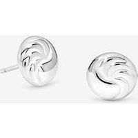 Simply Silver Women's Sterling Silver 925 Polished Textured Ridged Stud Earrings