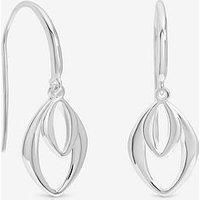Simply Silver Women's Sterling Silver 925 Polished Double Open Fishhook Earrings