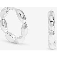 Simply Silver Women's Sterling Silver 925 Polished Pebble Hoop Earrings