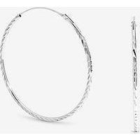 Simply Silver Women's Sterling Silver 925 Polished 20mm Sleeper Hoop Earrings