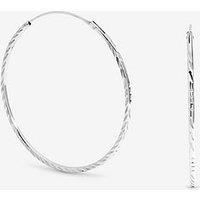 Simply Silver Women's Sterling Silver 925 Polished Sleeper Hoop Earrings