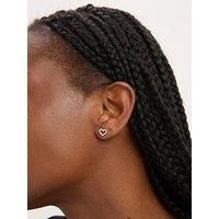 Simply Silver Sterling Silver 925 Cubic Zirconia Open Heart Earrings - Gift Sleeve