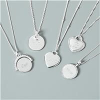 Sterling Silver 925 Polished Beaded Edge Spinner Pendant