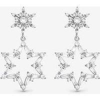 Mood Silver Crystal Star Drop Earrings