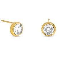 Jon Richard Waterproof Gold Plated Crystal Besel Stud Earrings