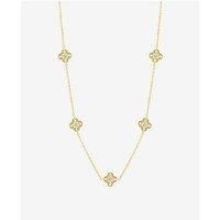 Jon Richard Gold Plated Pave Clover Necklace