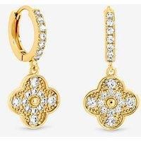 Jon Richard Jon Richard Gold Plated Pave Clover Earrings