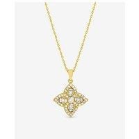 Jon Richard 18K Gold Plated And Crystal Clover Necklace