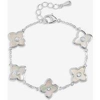 Jon Richard Silver Plated And Mother Of Pearl Clover Bracelet