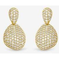 Jon Richard Gold Plated And Crystal Double Drop Dome Earrings