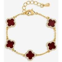 Jon Richard Gold Plated Carnelian Clover Bracelet