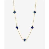Jon Richard Gold Plated Lapis Station Clover Necklace