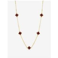 Jon Richard Gold Plated Carnelian Station Clover Necklace