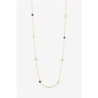Jon Richard Gold Plated Malachite Clover Station Rope Necklace