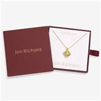 Jon Richard Women's 18K Gold Plated Clover Pendant - Gift Box