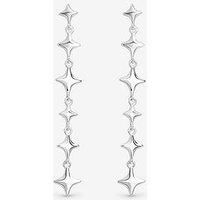 Simply Silver Women's Sterling Silver 925 Polished Long Celestial Drop Earrings