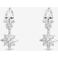 Simply Silver Women's Sterling Silver 925 Cubic Zirconia Celestial Mini Drop Earrings