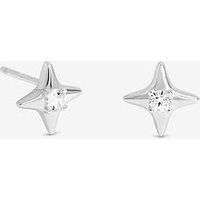 Simply Silver Women's Sterling Silver 925 Cubic Zirconia Celestial Mini Stud Earrings