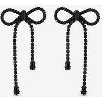 Jon Richard Women's Jet Plated & Jet Crystal Statement Bow Drop Earrings in Black