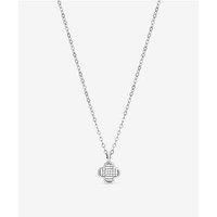 Jon Richard Rhodium Plated Micro Pave Clover Pendant