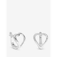Simply Silver Women's Sterling Silver 925 Polished Heart Hoop Earrings