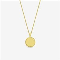 Jon Richard Women's 14ct Real Gold Plated Sterling Silver Polished Beaded Edge Round Pendant