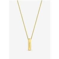 14ct Real Gold Plated Sterling Silver Polished Bar Pendant