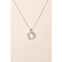 Simply Silver Women's Sterling Silver 925 Hammered Molten Double Ring Pendant