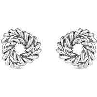 Jon Richard Vintage Inspired Silver Plated Textured Knot Earrings