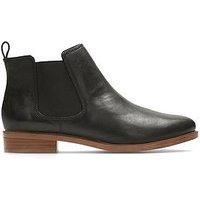 Clarks Women/'s Taylor Shine Chelsea Boots, Black Black Leather, 3 UK