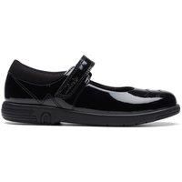 Clarks Jazzy Jig Kid Patent Shoes in Black Patent Extra Wide Fit Size 12