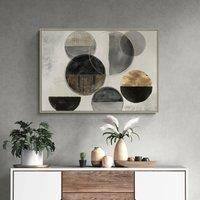 Black & Gold Rings Framed Canvas