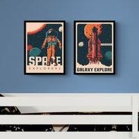 Set of 2 Space Explorers Framed Prints