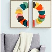 Set of 2 Colourful Abstract Framed Prints