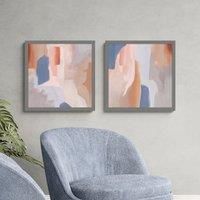 Set of 2 Clay Abstract Framed Prints