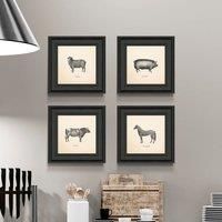 Set of 4 Down By The Farm Framed Prints