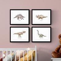 Set of 4 Dinosaur Framed Prints