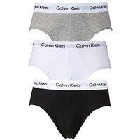 Mens 3 Pack Calvin Klein Cotton Stretch Hip Briefs