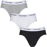 Calvin Klein U2661G-998 100% Authentic Mens Cotton Briefs 3 PackBlack/White/Grey