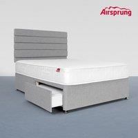 Airsprung King Size Open Coil Memory Mattress With 2 Drawer Silver Divan
