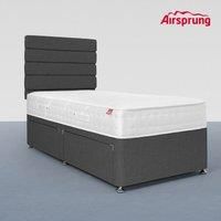 Airsprung Single Pocket 1000 Comfort Mattress With 2 Drawer Charcoal Divan