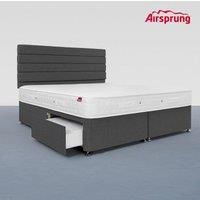 Airsprung Super King Size Pocket 1000 Comfort Mattress With 2 Drawer Charcoal Divan