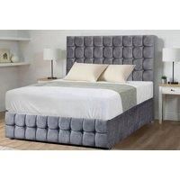 Divan Bed With A Cube Headboard And Storage