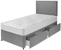 Argos Home Elmdon Single Comfort 2 Drawer Divan Bed  Grey