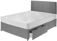 Argos Home Elmdon Comfort 2 Drawer Double Divan Bed  Grey