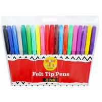 Felt Tip Pens Markers - Pack Of 20 Assorted Colours - Brand New